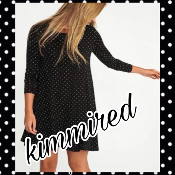 🆕Old Navy Black Polka Dot Swing Dress ~XXL Tall - Picture 2 of 3